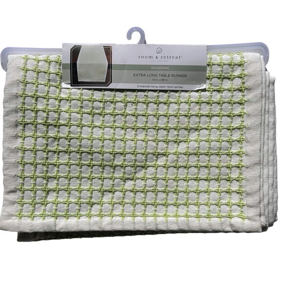Room & Retreat Seasonal Braided Grid Extra Long Table Runner - Picture 1 of 3